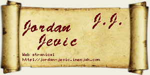 Jordan Jević vizit kartica
